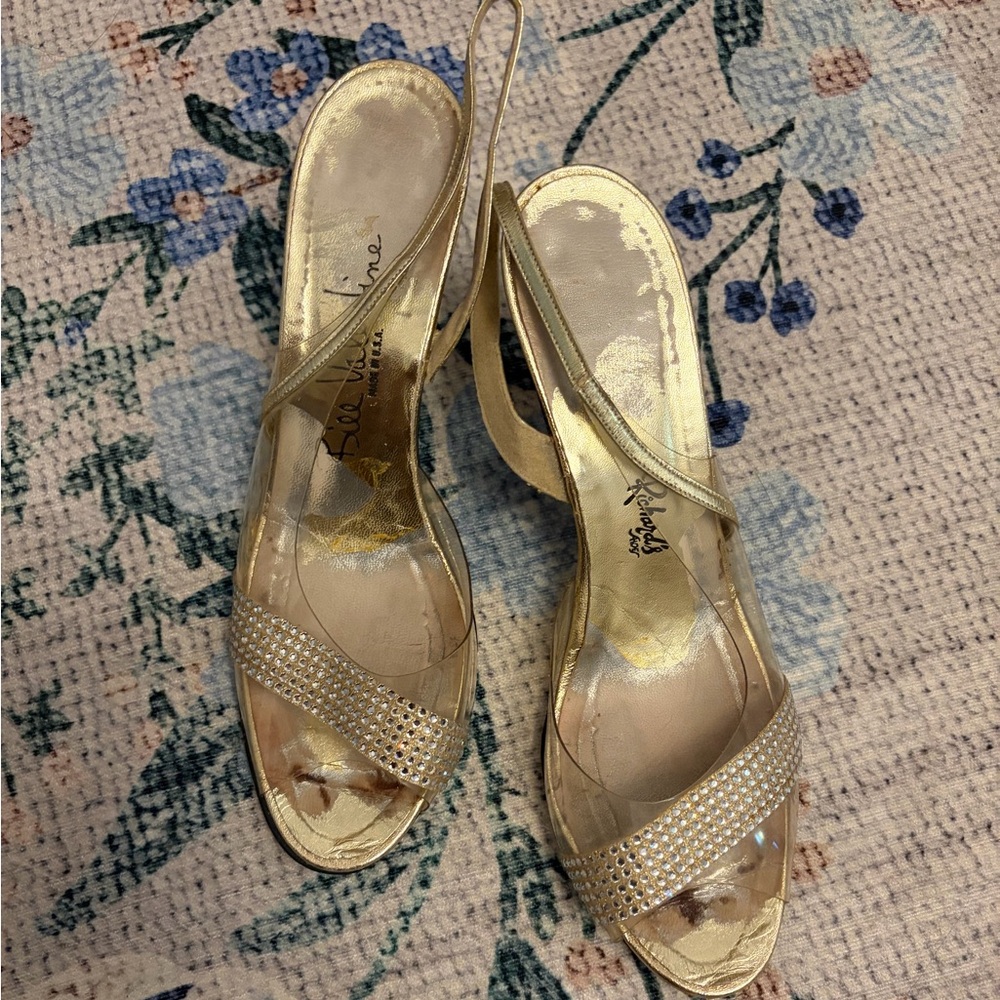 Vintage 1950s/1960s Richards high heel clear rhinestone pumps